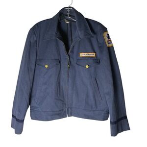 Vintage 1960s-70s USPS Letter Carrier Jacket Patch Postal Uniform Blue Sz 44 Reg